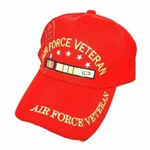 Air Force Military Veteran Mens Ball Cap Hat One Size Red (WATCH VIDEO) - £12.61 GBP