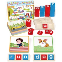 Wooden Cvc Word Spelling Games, Preschool Kindergarten Learning Activities, Mont - £25.02 GBP