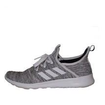 adidas Ladies&#39; Size 7, Cloudfoam Pure Running Sneaker, White/Gray Pre-owned - £23.55 GBP