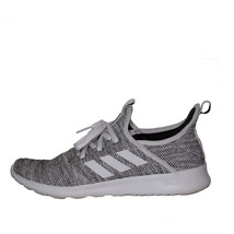 adidas Ladies&#39; Size 7, Cloudfoam Pure Running Sneaker, White/Gray Pre-owned - £23.45 GBP