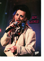 Adam Ant Boy George teen magazine pinup clipping live in concert white s... - $3.50