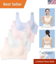 Comfortable 4-Pack Girls&#39; Training Bras, Seamless &amp; Soft with U-Shaped C... - $40.50