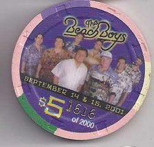 $5 Stratosphere Hotel The Beach Boys Sept 2001 Las Vegas Casino Chipn#1616 - $14.95