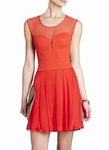 Bcbg Max Azria Miranda Bright Red Sleeveless Ponte Silk Cocktail Dress Size 4 New - £127.88 GBP