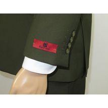Men RENOIR Suit Seprates Solid 2 Button Business Formal Slim Fit 201-10 Olive image 3