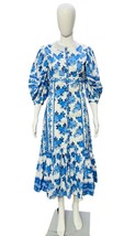 Fillyboo Womens Floral Printed Embroidered Laced Tiered Long Midi Gown Dress XS - £111.09 GBP