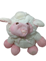 Fisher Price Puffalump lamb sheep white pink w/ lace collar Vintage 1987 - $49.49