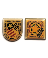 Lot 2 Atlanta 1996 US Shooting Team Pins Aim for Gold Go for Gold Olympi... - $14.99