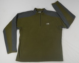 The North Face Green 1/4 Zip Long Sleeve Fleece Pullover TKA 100 Mens Large - £26.67 GBP