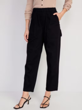 Old Navy High Rise Pulla Utility Pants Womens S Petite Black Pull On Stretch NEW - £23.33 GBP