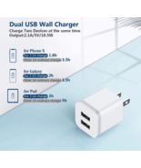 USB Wall Charger 2.1A/5V Dual Port USB Cube Power Adapter Charger Plug B - $13.28 CAD