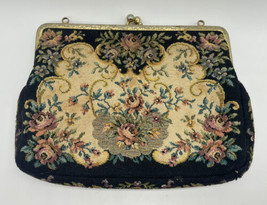 Vintage Tapestry Petit Point Multi-Floral Evening Bag Purse West Germany Walboro - £14.92 GBP