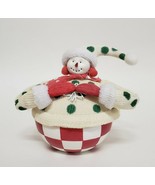 Snowman dots checked Trinket box mixed media Winter Collection United De... - £8.31 GBP