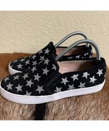 Kate Spade 7.5 Liberty Metallic Star Slip On Sneaker Black Silver Glitter - $52.86 CAD