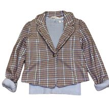 Janie and Jack Plaid Print Blazer &amp; Long Sleeve Blue Ribbed Layering Swe... - $1,056.62 MXN