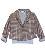 Janie and Jack Plaid Print Blazer &amp; Long Sleeve Blue Ribbed Layering Swe... - $80.27 CAD