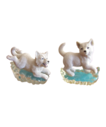 Lot 2x Arctic Antics 1998 Hamilton Collection Snow White Wolf Puppy Figu... - $367.32 MXN