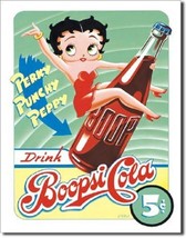 Betty Boop Boobsi Cola Cartoon Retro Vintage Wall Art Decor Metal Sign - £12.73 GBP