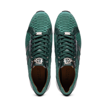 Hand painted genuine Snake and calfskin Sneaker Shoes Verona Green image 6