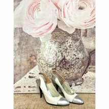 RETRO 80s/90s VTG Charles Jourdan Paris Leather Pump Sling Back Cream Si... - $1,145.98 MXN