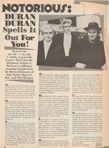Duran Duran teen magazine pinup clipping spells it out for you pix Bop T... - $1.50