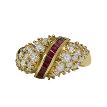 Hammerman Brothers Diamond Ruby Dome Yellow Gold Ring - £2,395.69 GBP