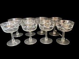Vintage Champagne Platinum Rim Champagne Coupe Cocktail Glasses Set of 8... - $45.82