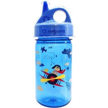 Nalgene Sustain Grip-N-Gulp 12oz Kids Bottle w/ Cover (Blue Biplane)  Sippy Cup - £12.16 GBP