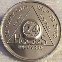 10 Aluminum AA Alcoholics Anonymous 24 Hours Medallion Desire Chip Coin 24hrs - £6.23 GBP