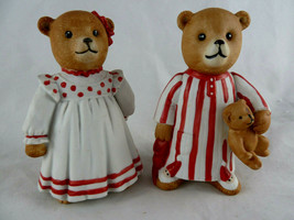 Vintage Schmid 1984 Bedtime porcelain Bear Figurines Gordon Fraser Teddy bear 4&quot; - £10.04 GBP