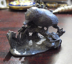Unique Small Pewter Bird on Branch Figurine - £13.45 GBP
