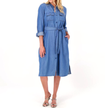 Laurie Felt Denim Duster Dress- Blue Medium, SMALL - £23.73 GBP