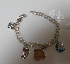 925 Sterling Silver Italy Charm Chain Link Bracelet 7.25&quot; Long - £45.00 GBP