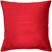 Sankara Red Silk Throw Pillow 20x20, with Polyfill Insert - £40.17 GBP