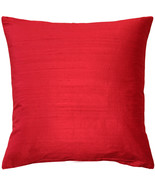 Sankara Red Silk Throw Pillow 20x20, with Polyfill Insert - £39.29 GBP