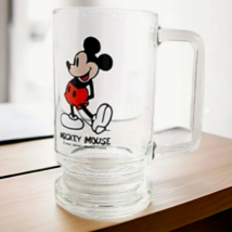 Vintage Walt Disney Productions Mickey Mouse Glass Mug With Handle - £7.15 GBP