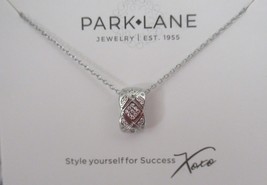 PARK LANE ICON Necklace high polished silver finish accented with micro CZ's - $41.88