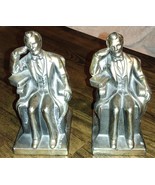 Vintage President Abraham Lincoln Sitting Brass Bronze Bookends History ... - £55.87 GBP