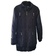 Daisy Black Quilted Jacket with Gold Tone Zips - £11.33 GBP