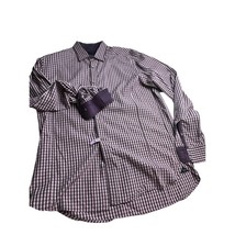 Ted Baker Men Shirt Flip Cuff Purple Button Up Long Sleeve SLIM FIT Size z 5  XL - £15.80 GBP