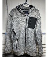 Mens Rugby University Gray Black Heather Full Zip Up Hoodie Jacket Size ... - $14.50