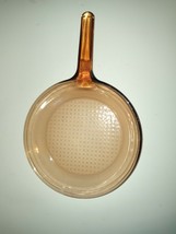 Corning Amber Vision Ware 10 in Skillet Fry Pan Waffle Bottom Glass Cookware USA - £19.46 GBP