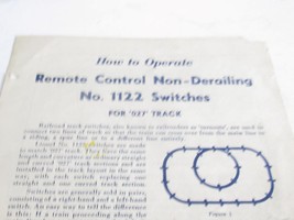Lionel POST-WAR Instruction Sheet For 1122 027 Remote Switch TRACKS- 1953 - M54 - £5.08 GBP