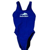 Finis SwimKids Girl&#39;s One-Piece Swimsuit Size 26 (10/12) Blue Polyester - $350.44 MXN