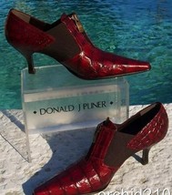 Donald Pliner Gator Leather Boot Shoe Pump New Elastic Panels Signature ... - $118.00