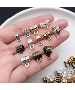 10 Pendant Bails Jewelry Bails Antiqued Silver Bronze Gold Black Hang Ba... - $11.61 CAD