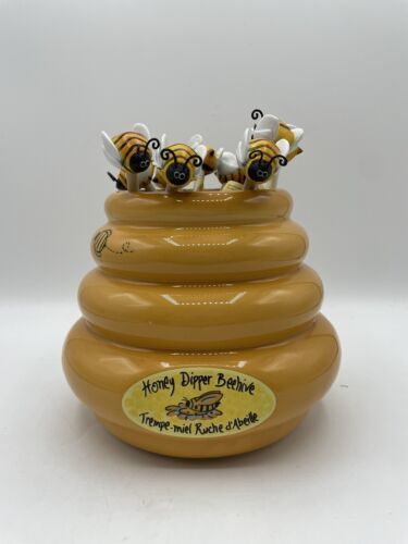Primary image for The Lifestyles Collection Bee Honey Dipper Beehive Holder + 10 Wood Dippers Bsh