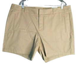 Stylus Chino Khaki Flat Front Shorts Casual Cotton Women&#39;s 18W - $16.83