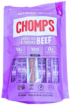 Chomps Taco Seasoned Grass-Fed Beef Sticks 12 Pack x 1.15 Oz EXP 02/2027 - $32.91
