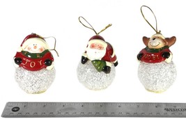 Set of 3 Santa, Snowman &amp; Reindeer Lighted Christmas Decorations - No Batteries - £9.53 GBP